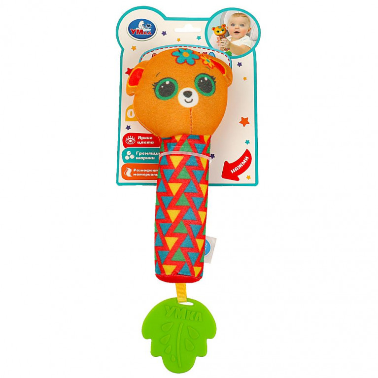 Текстильная игрушка погремушка - пищалка мякиши Умка в кор.250шт