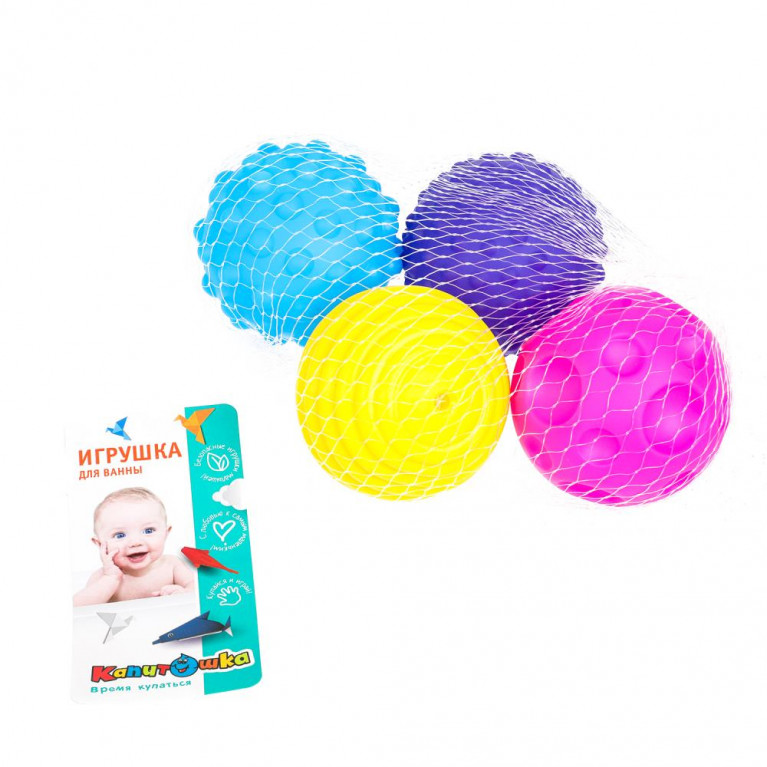 Игрушки для ванной в сетке КАПИТОШКА в кор.2*60шт
