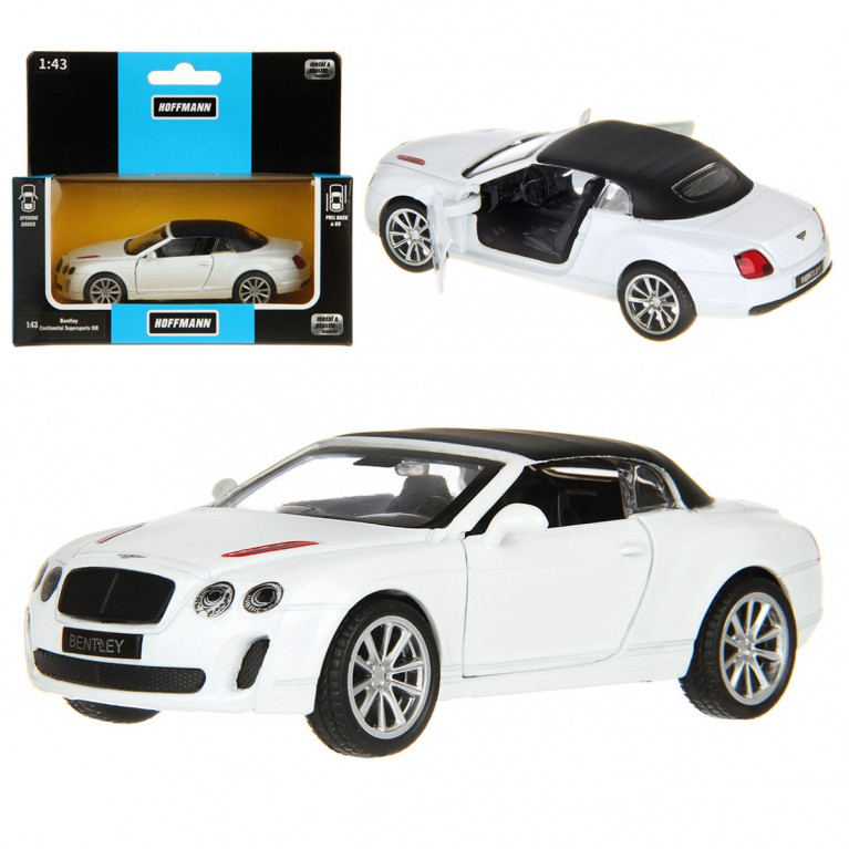 Машина металлическая 1:43 Bentley Continental Supersports Convertible ISR. дв.откр., цв.белый., инерц.