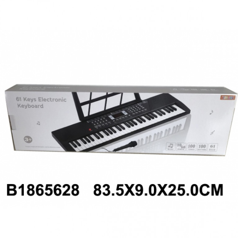 Электроорган (220v/ на бат.) + микрофон, usb провод BD-611 в кор. в кор.10шт