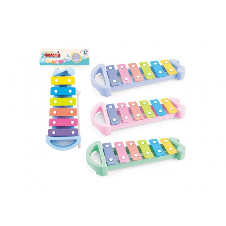 Игрушка металлофон 6 тонов 3 цвета 6011A 31*3*12 см