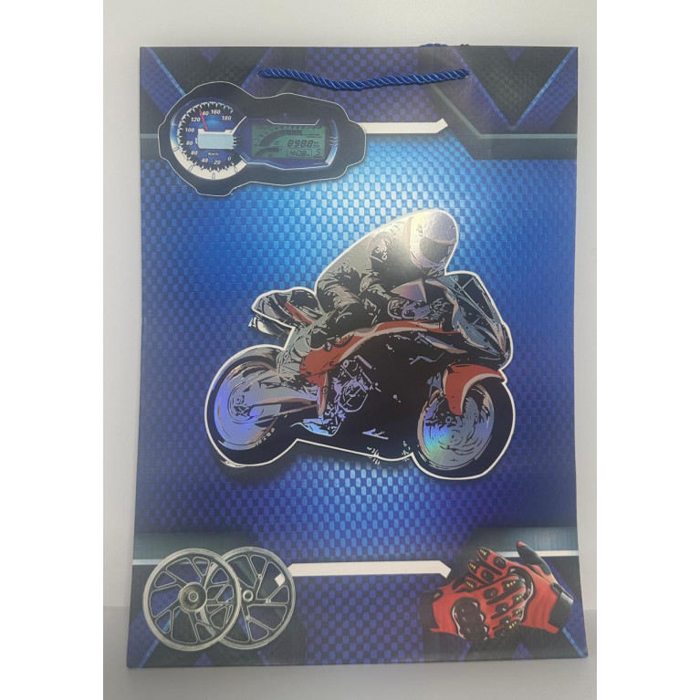 Пакет подарочный мотоцикл 3d 41,5*12*30 см k-6020l-2