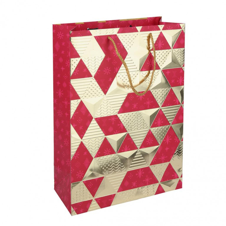 Пакет подарочный с тиснением, фольга, геометрия,мl,190 гр/м2 ЧУДО ПРАЗДНИК в кор.10*12шт