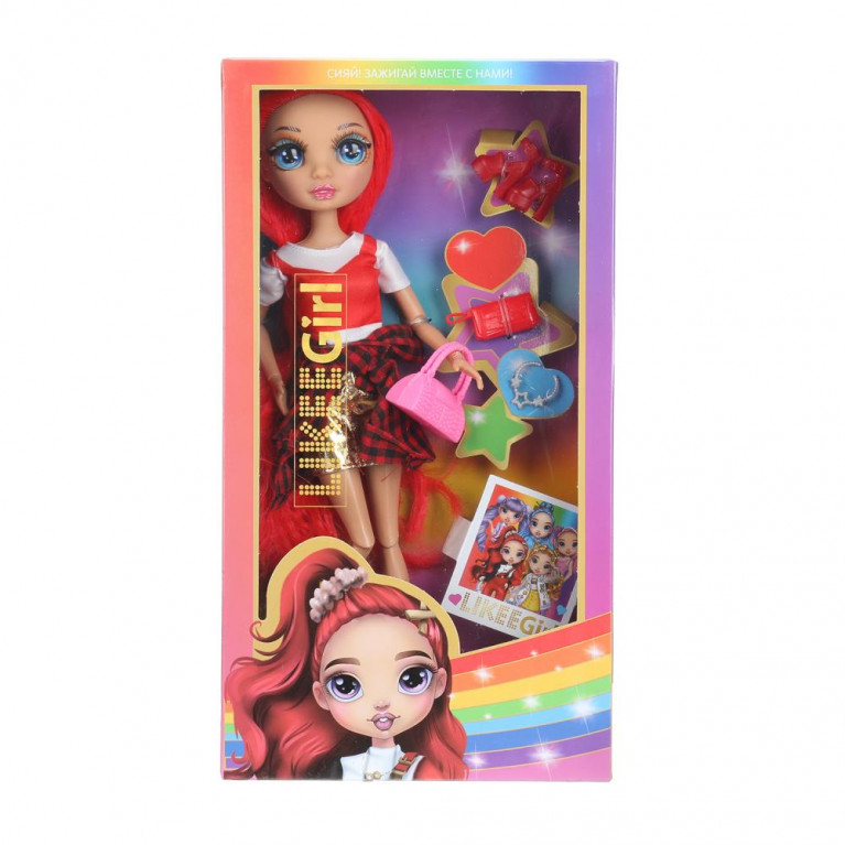 Кукла 32см, руки и ноги сгиб, реал. глаза, аксессуары LIKEE GIRL в кор.24шт