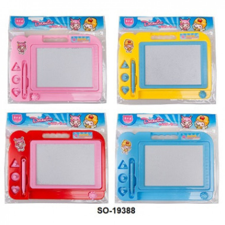 Доска для рисования магнитная с печатями 4 цвета 27х20х1.8см