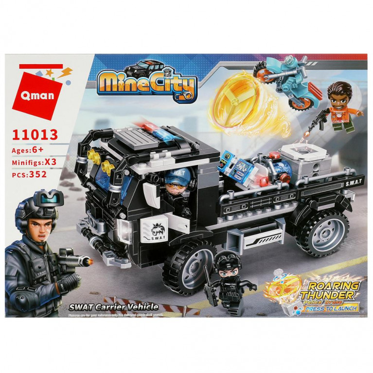 ааааа Конструктор пласт. грузовик, с фигурками и аксесс., 352дет. в кор. в кор.12шт