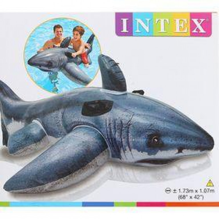 Игрушка надувная для плавания 173x107 см. Акула с ручками INTEX. Арт. 57525