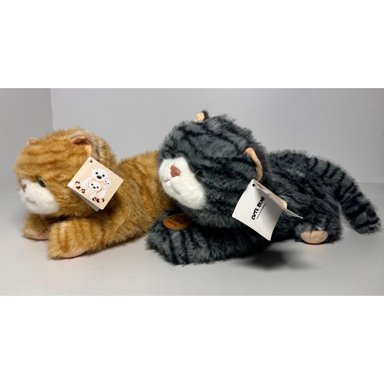 Игрушка мягкая кошка лежачая антистресс 25 см t128-25