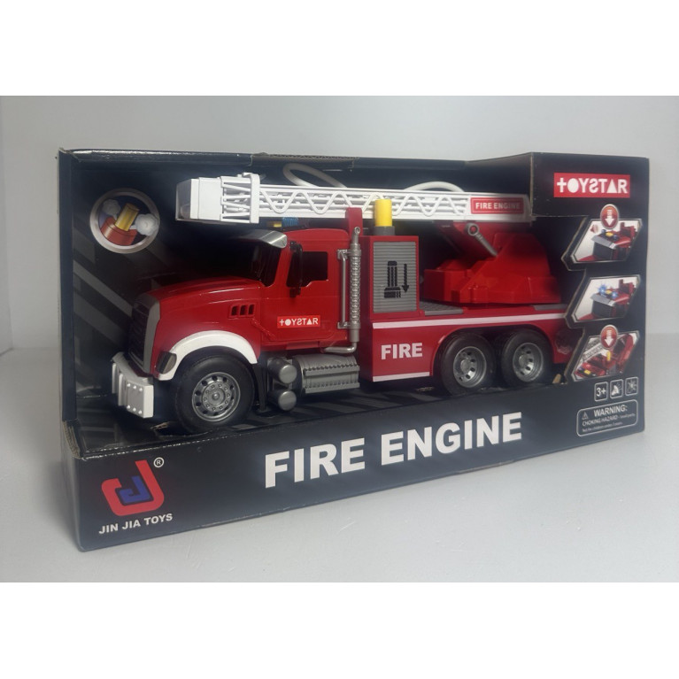 Игрушка машина пожарная свет, звук, брызгает водой , выдвигается лестница 35*12*18 см 666-18
