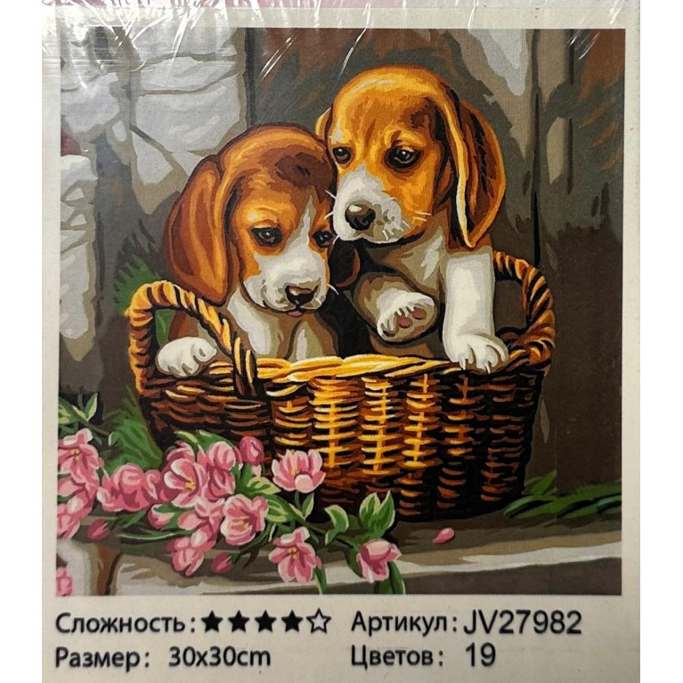 Алмазная мозаика 30*30 см jv27982 щенки