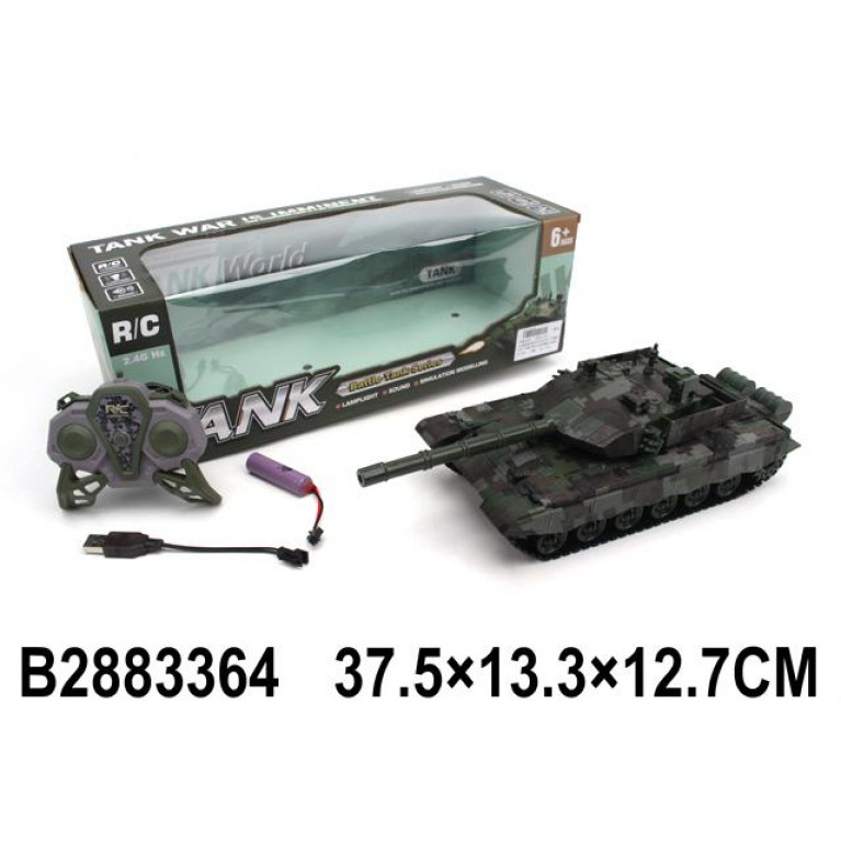 Игрушка танк на радиоуправлении свет, звук 37,5*14*13 см 9902-5b