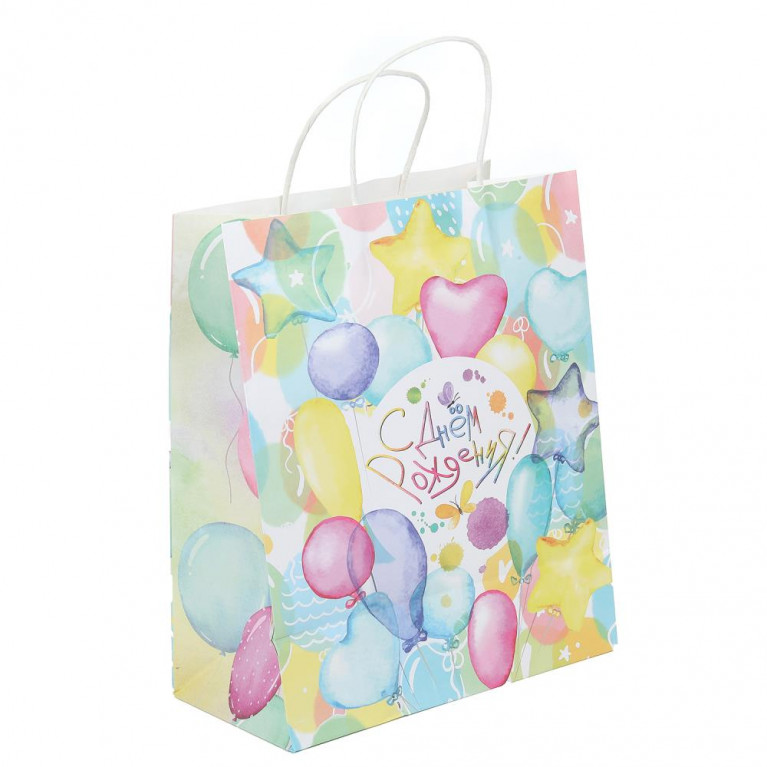 Пакет подарочный крафт xl,день рождения,140 гр/м2 ЧУДО ПРАЗДНИК в кор.5*12шт