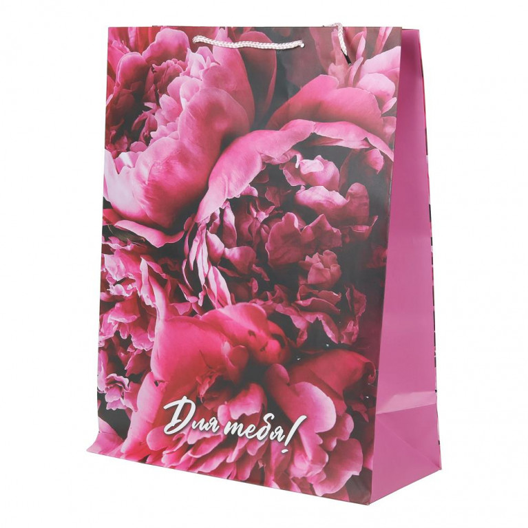 Пакет подарочный МАТОВЫЙ xl,пионы,140 гр/м2 ЧУДО ПРАЗДНИК в кор.5*12шт