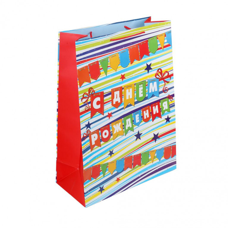 Пакет подарочный МАТОВЫЙ xl,день рождения,140 гр/м2 ЧУДО ПРАЗДНИК в кор.5*12шт