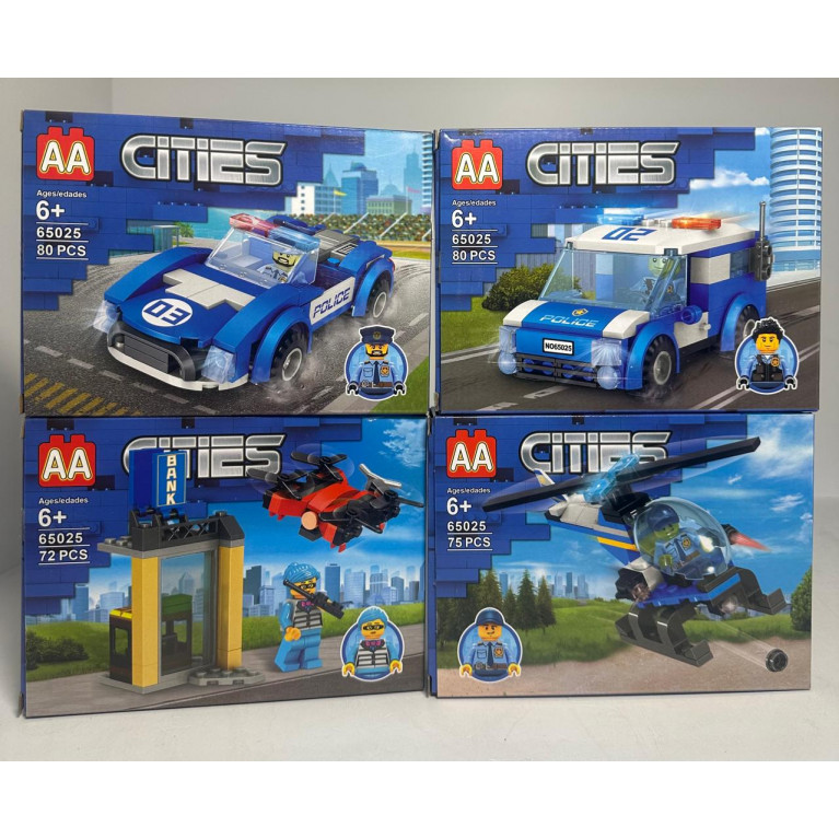 Конструктор PRCK 65025  "Погоня за преступником" 8 шт в д/б