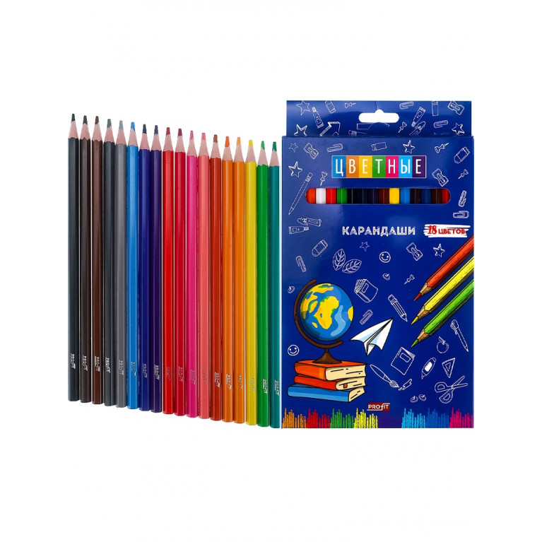 Набор  карандаши  цветные 18 цветов  кц-2636