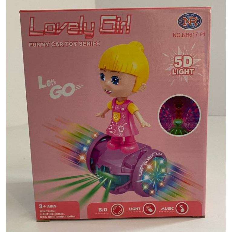 Игрушка кукла на гироскуторе движение, звук, свет 5d nr617-91 15*10*17  см