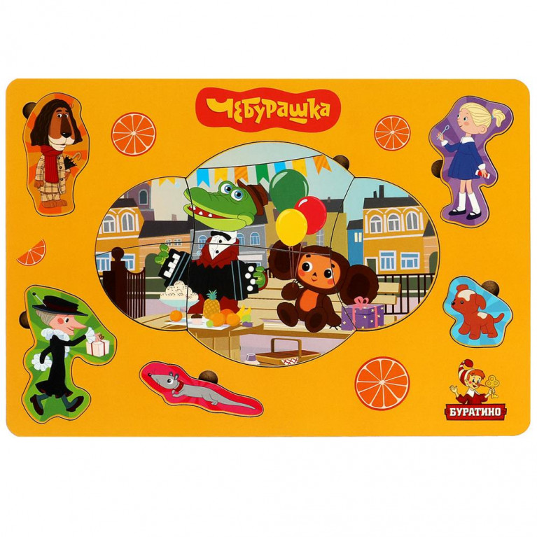 Игрушка деревянная вкладыш без ручек СОЮЗМУЛЬТФИЛЬМ 28*19 см Буратино в кор.20шт