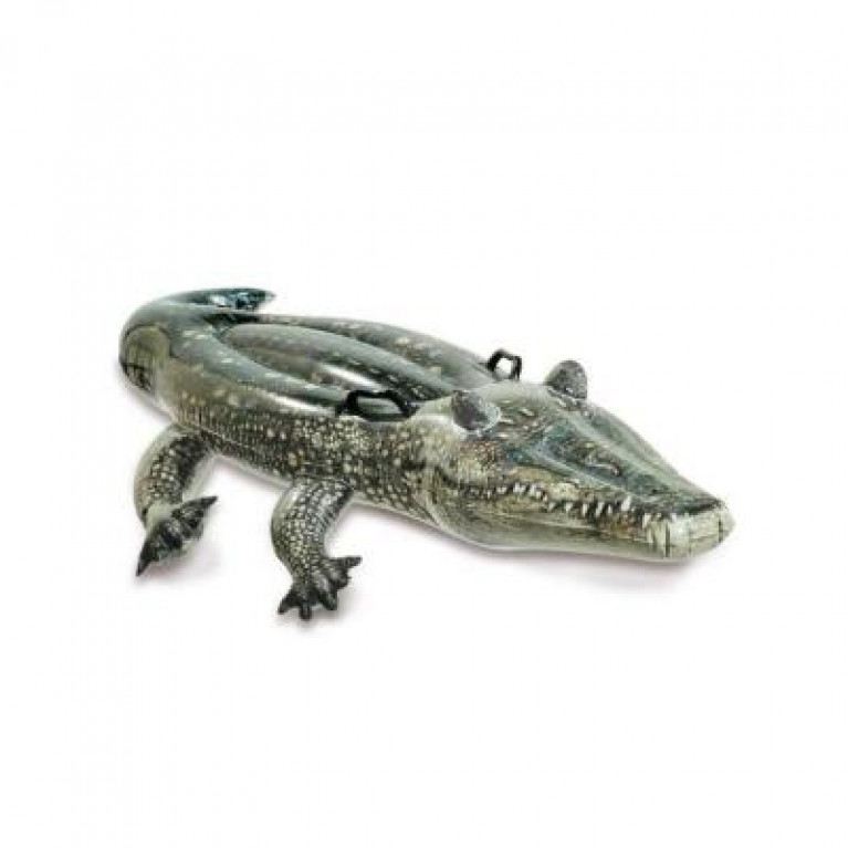 57551, Intex, Надувная игрушка-наездник 170х86см "Настоящий аллигатор" до 40кг, от 3 лет, уп.6