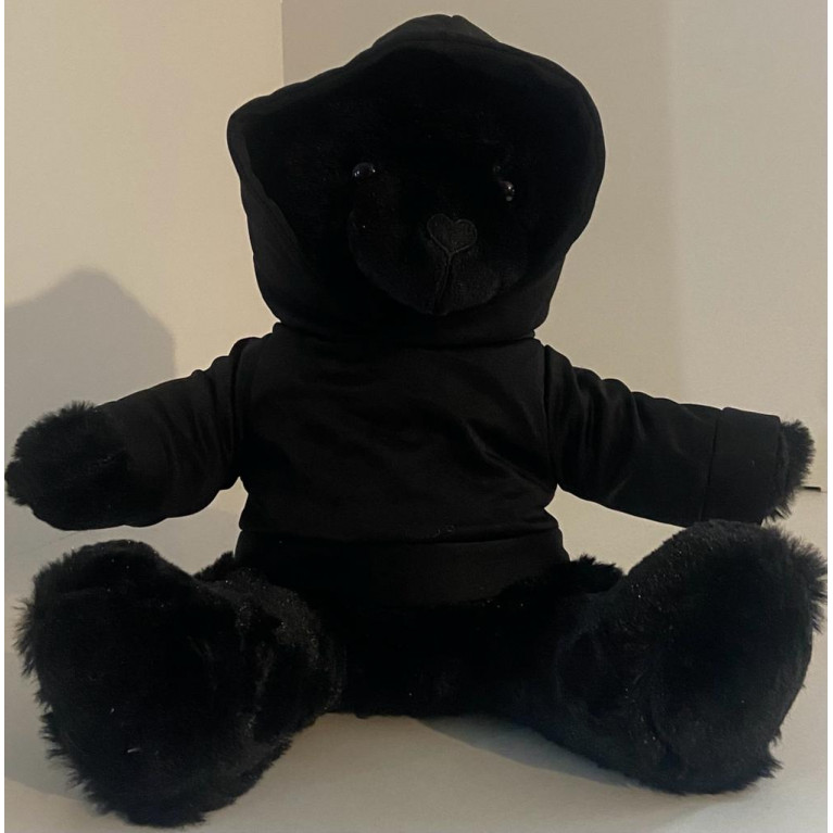 Игрушка медведь мягкий чёрный в кофте 30 см