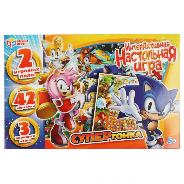 Супергонка. Интерактивная настольная игра. 350x230x55мм. Умные игры в кор.20шт
