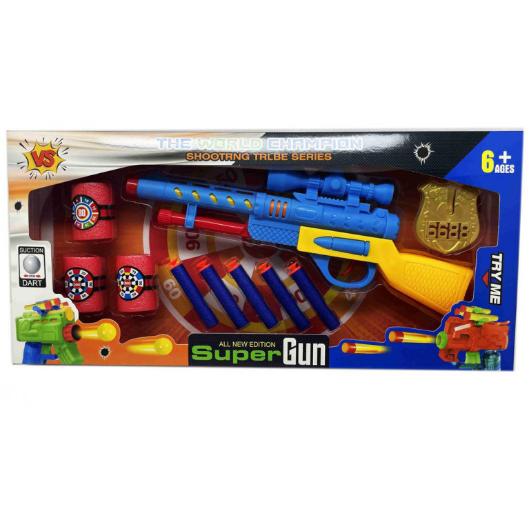 Игрушка детская:Ружье с банками в коробке 42*20см