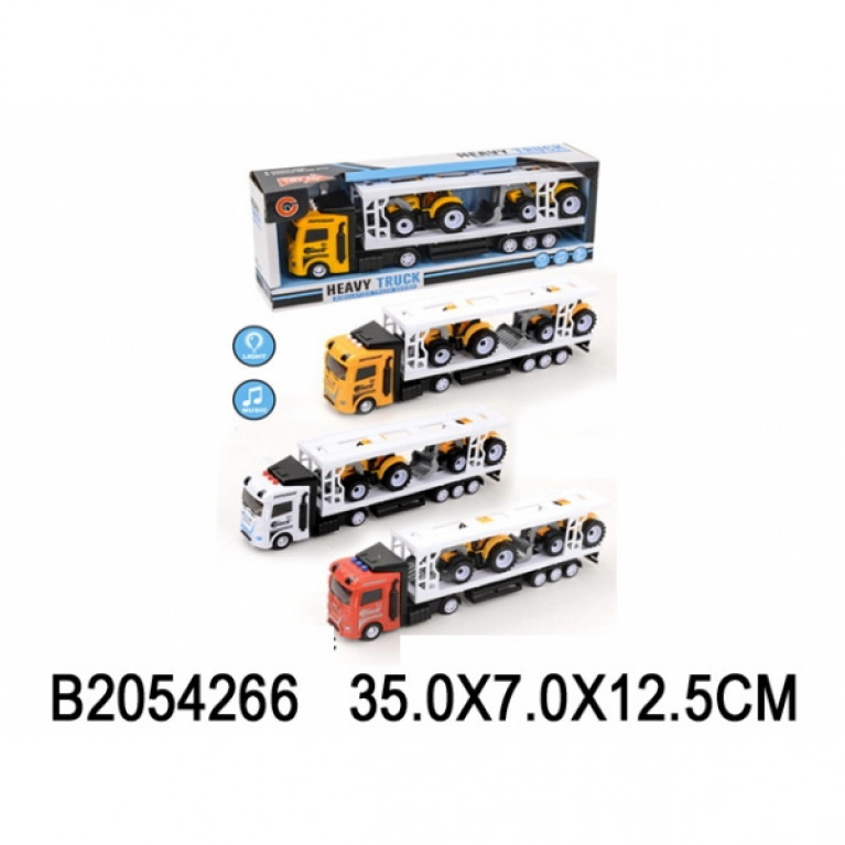 Трейлер инерц. свет+звук, с машинкой и 2-мя тракторами, в ассорт. 99AG-C в кор. в кор.2*42шт