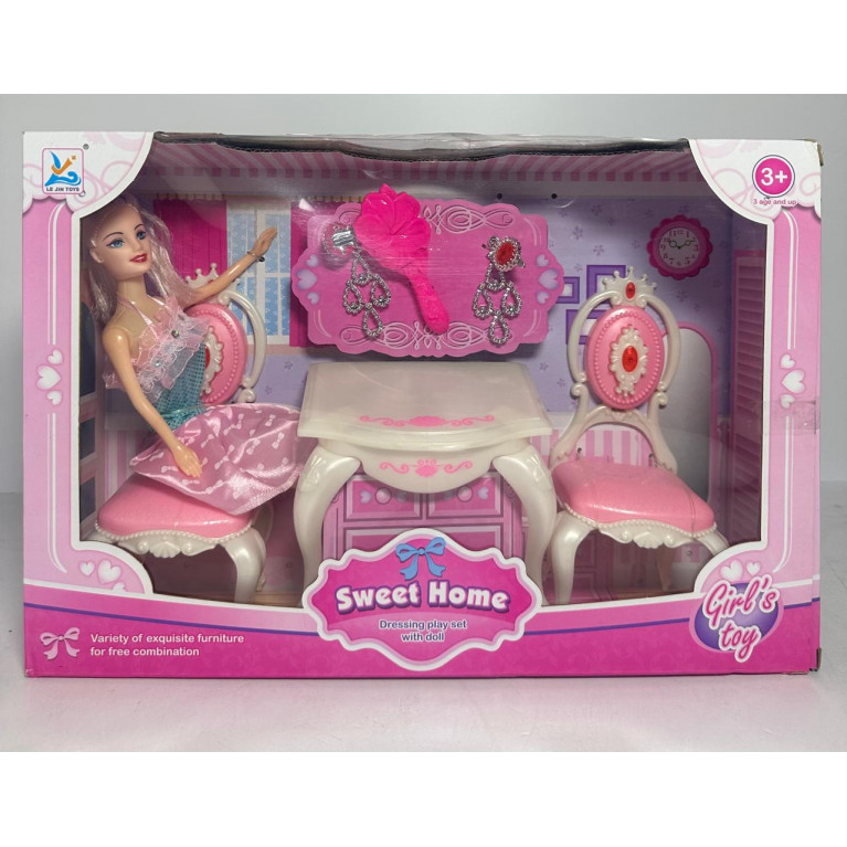 Игрушка кукла в коробке с мебелью 699-11 36*9*