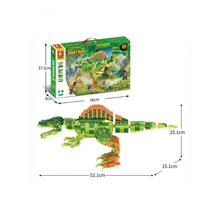 Конструктор Sembo 205023 Динозавры "Спинозавр" 1415 дет. 52х15х25 см