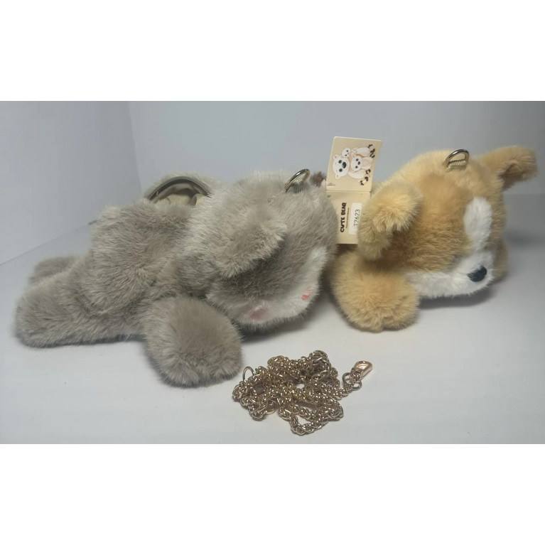Игрушка мягкая сумка животное микс 28 см t2623