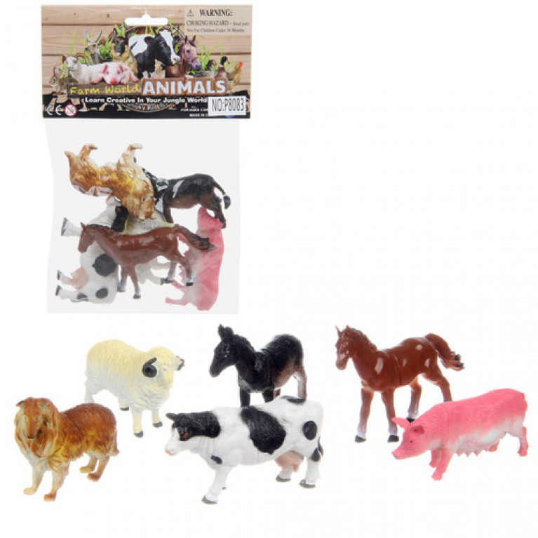 Набор животных "Ферма" 6шт, пакет 134164