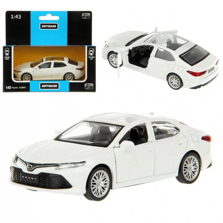 Машина металлическая 1:43 Toyota  CAMRY двери откр., цв. белый, инерция 126393