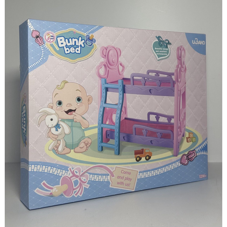 Кроватка двухэтажная для кукол,  40,5х32,5х6,5 см, кор. 133757
