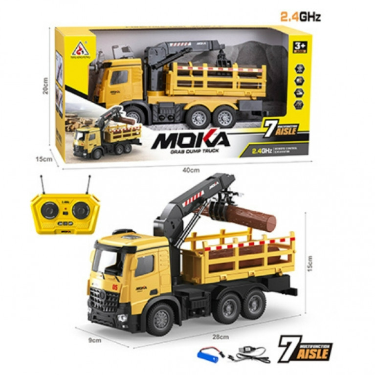 Набор "Строительная площадка" машинка на пульте р/у (2,4GHz), подвижн. элементы, р-р: 15*9*28 см, аксессуары, USB зарядное устройство, в/к 40*15*20 см