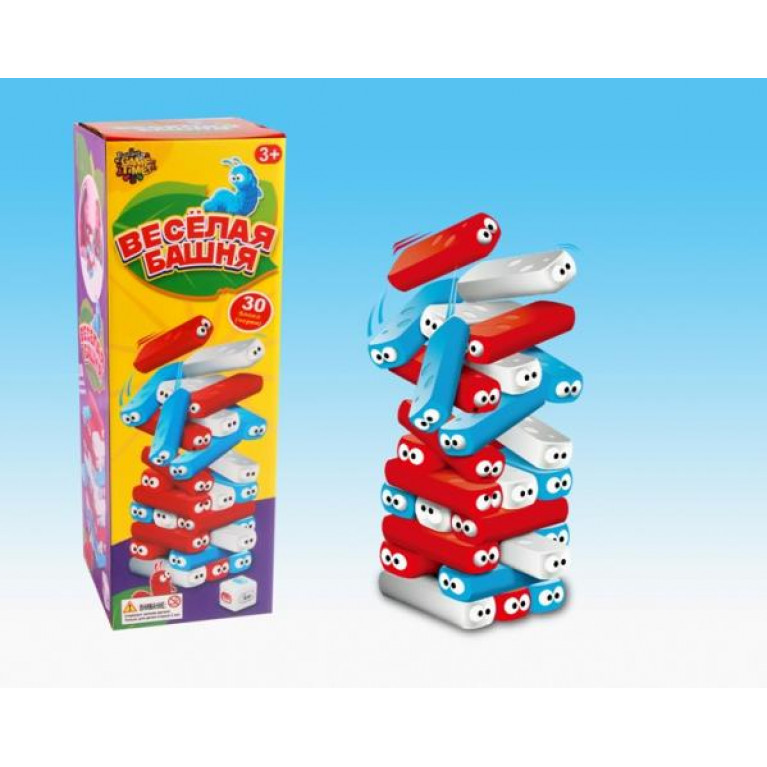 Игра настольная веселая башня в кор в кор.2*36шт