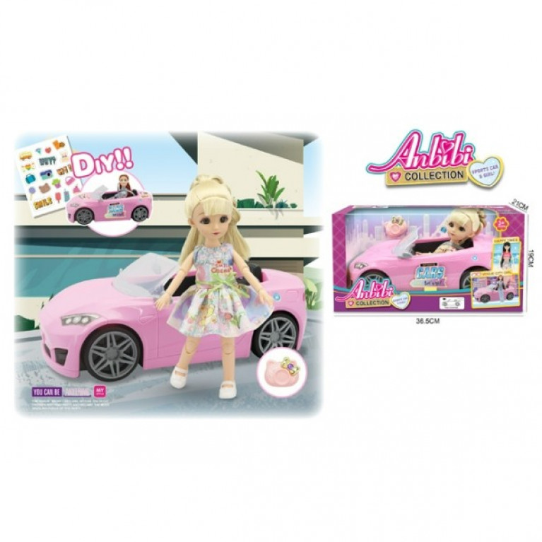 Кукла 30 см (ручки и ножки шарнирные) в наборе с аксессуарами, транспортным средством, в/к 36,5*21*19 см