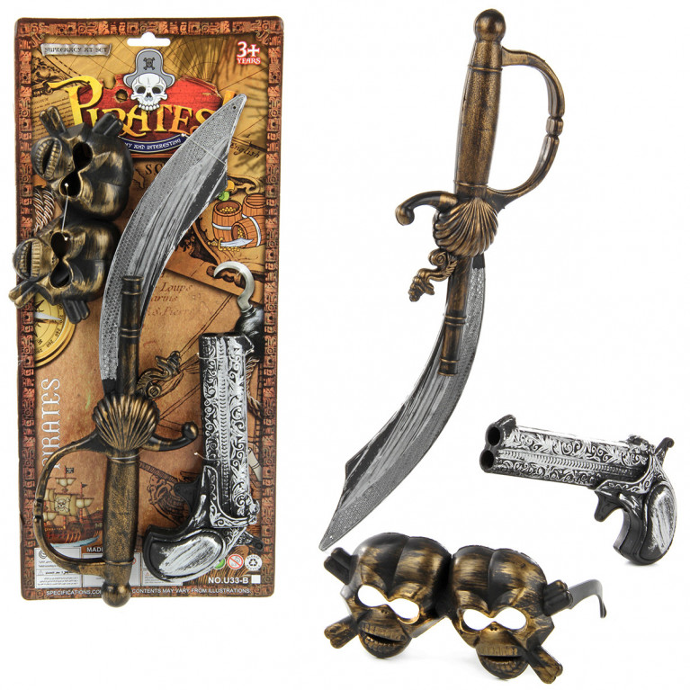 Игровой набор пирата с саблей и пистолетом