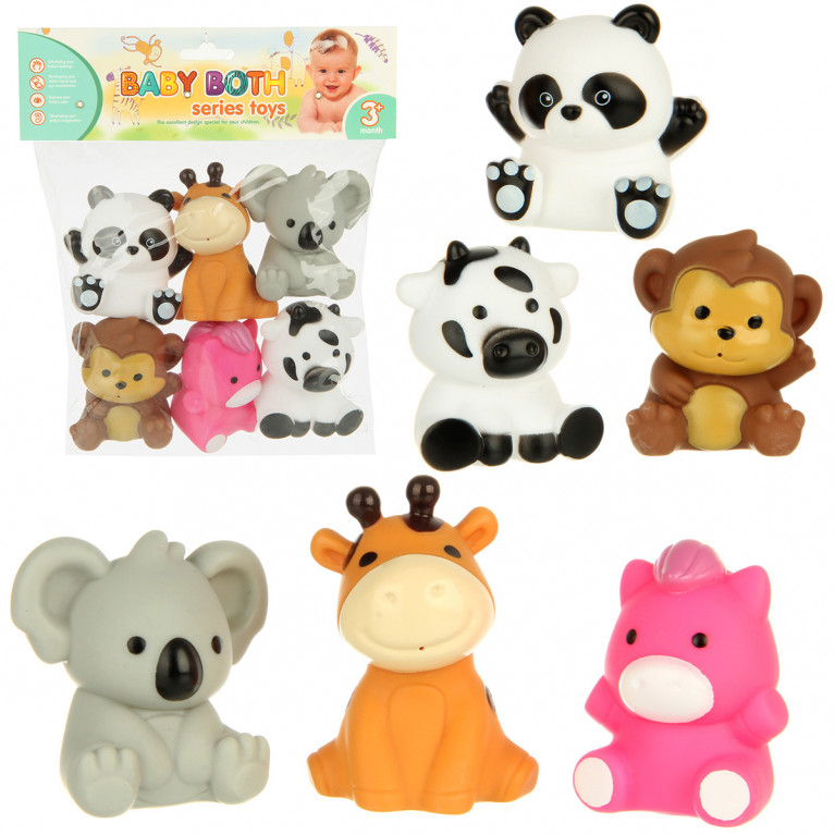 Игрушка для ванной - набор "Зоопарк", 6 шт, пакет с хеддерм 135557