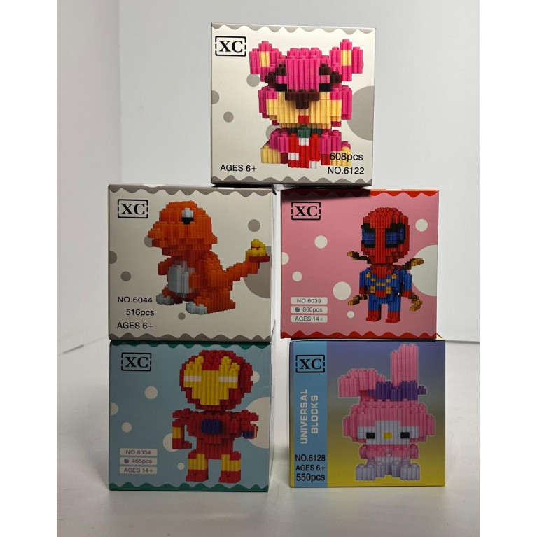 Игрушка конструктор в коробке 3d  микс 5 видов 9*9*9 см