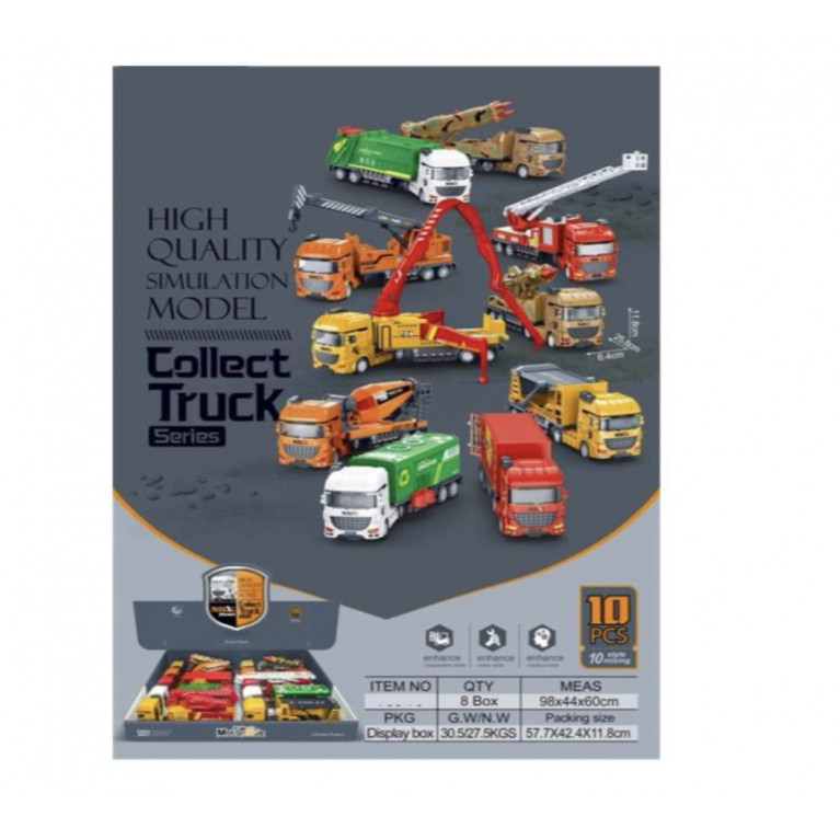 Игрушка машина пластик грузовик  инерция  спецтехника 25 см 10видов без коробки
