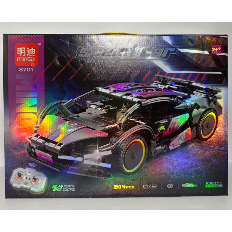 Игрушка конструктор машина с пультом управления 304 детали 48*7*35 см