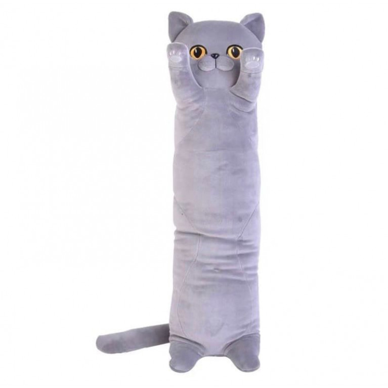 ффф Мягкая игрушка кот батон серый 90 см британец