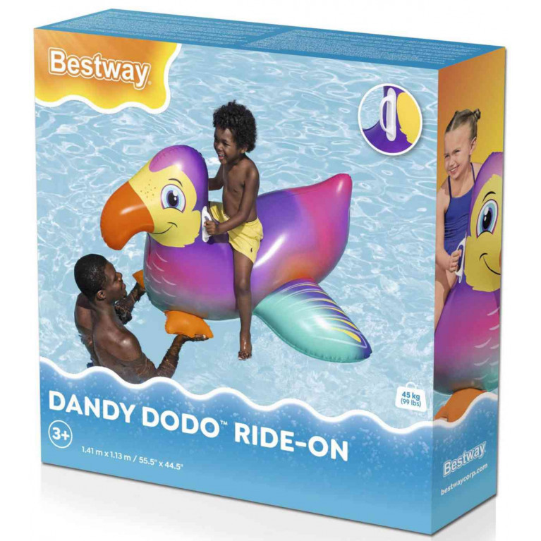 41504 BW, Bestway, Надувная игрушка-наездник 141x113см " Dandy Dodo" с ручками, до 45кг, от 3 лет, уп.8