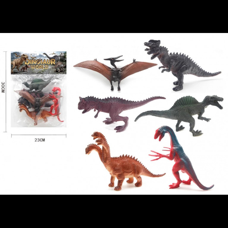 Q604C Фигурки "Динозавры" в пакете, 6 шт.30*23*4