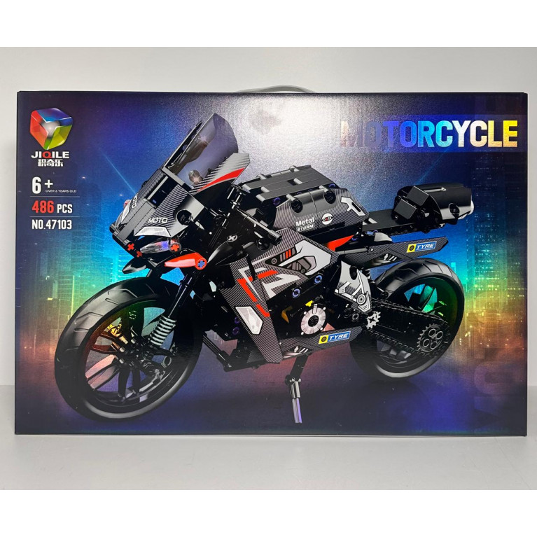 Игрушка конструктор мотоцикл 486 деталей 47103 52*7*35 см ллллл