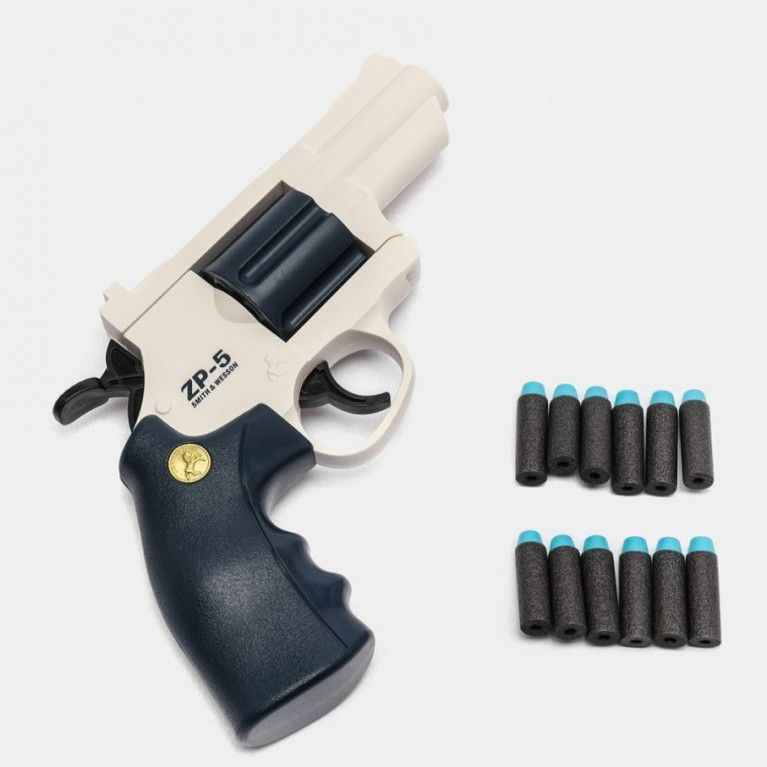 Пистолет детский револьвер с мягкими пульками 2021