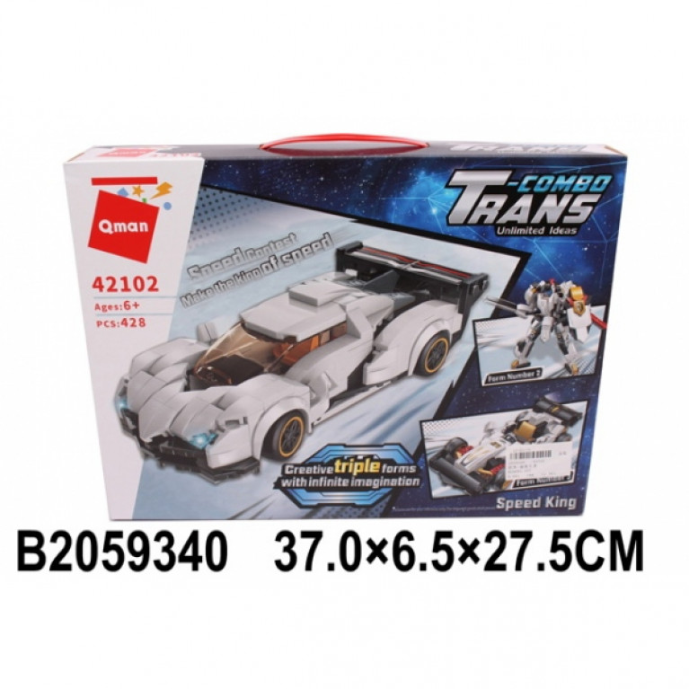 ллллл Конструктор пласт. машинка, 428дет. в кор. в кор.12шт