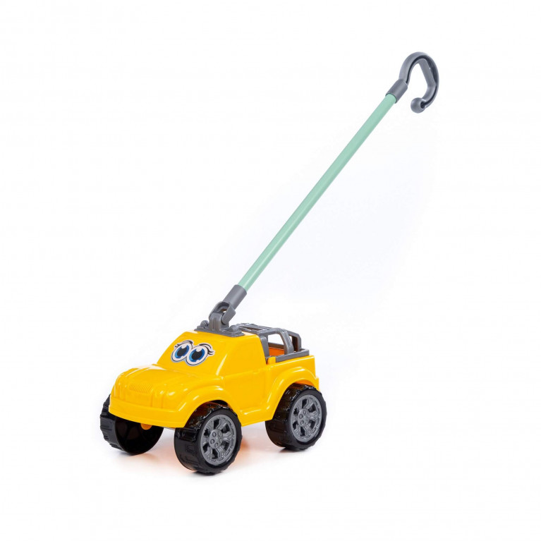Автомобиль-каталка "Боби" с ручкой (жёлтый) 75007