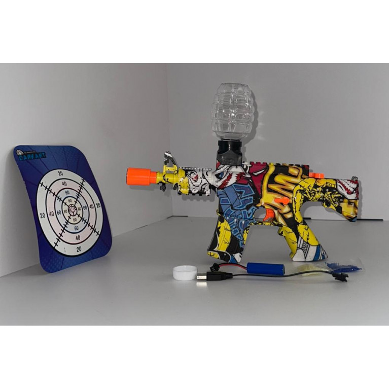 Игрушка оружие автомат стреляет орбизами,2 режима стрельбы авто, ручная перезарядка одиночная стрельба) на аккумуляторе, подсветка дула и обоймы   555m