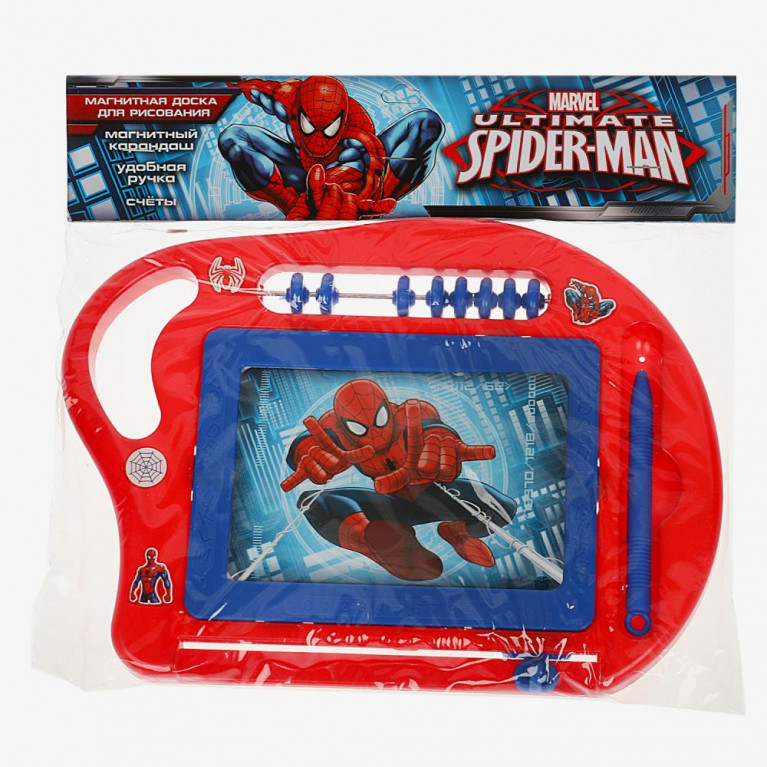 Доска для рисования человек-паук магнитная, счеты, 24*18см ИГРАЕМ ВМЕСТЕ в кор.2*72шт